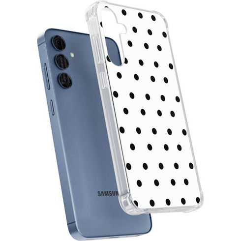 White and Black Polka Dots Galaxy S24 Clear Case