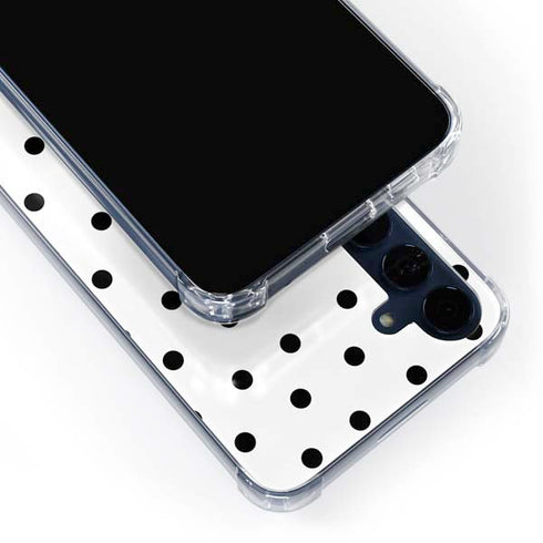 White and Black Polka Dots Galaxy S24 Clear Case