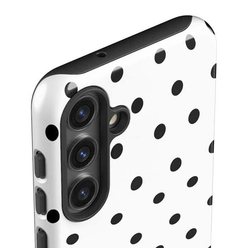 White and Black Polka Dots Galaxy S24 Impact Case