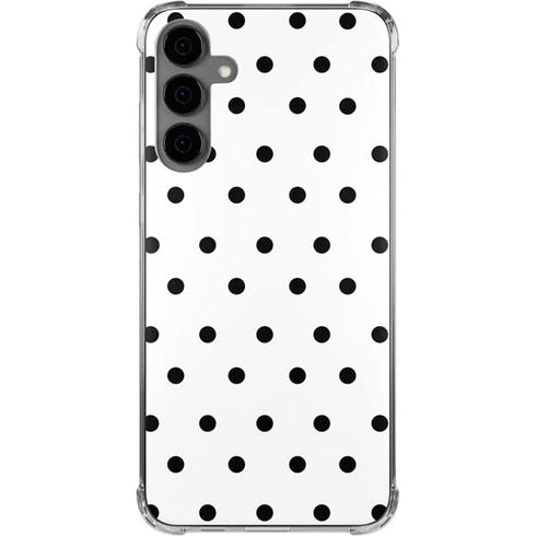 White and Black Polka Dots Galaxy S24 Plus Clear Case