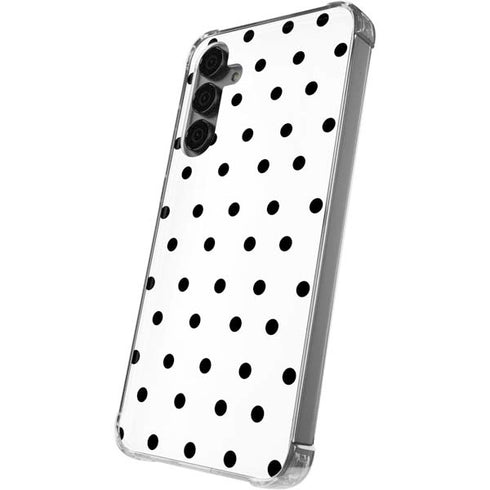 White and Black Polka Dots Galaxy S24 Plus Clear Case