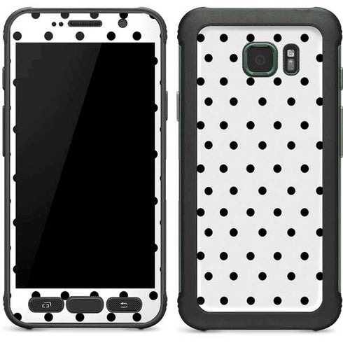White and Black Polka Dots Galaxy S7 Active Skin