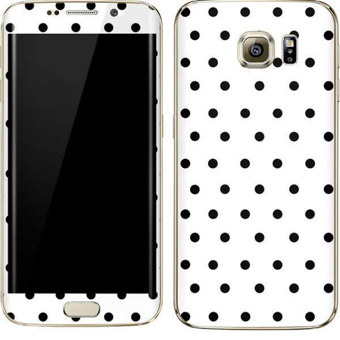White and Black Polka Dots Galaxy S7 Edge Skin