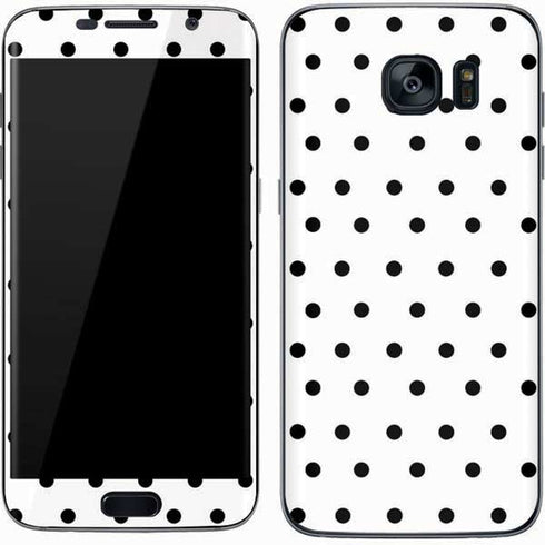 White and Black Polka Dots Galaxy S7 Skin