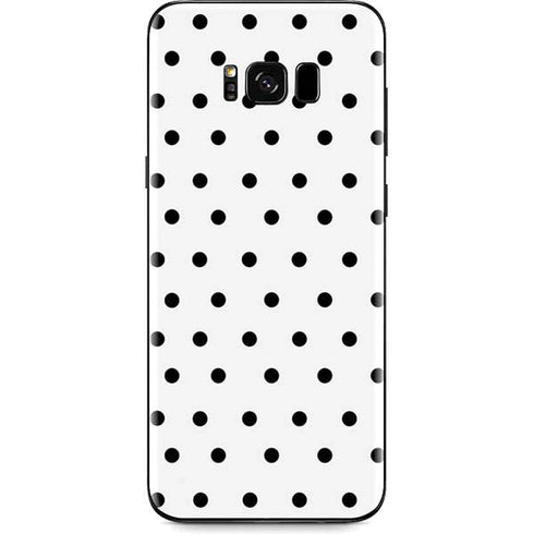 White and Black Polka Dots Galaxy S8 Plus Skin