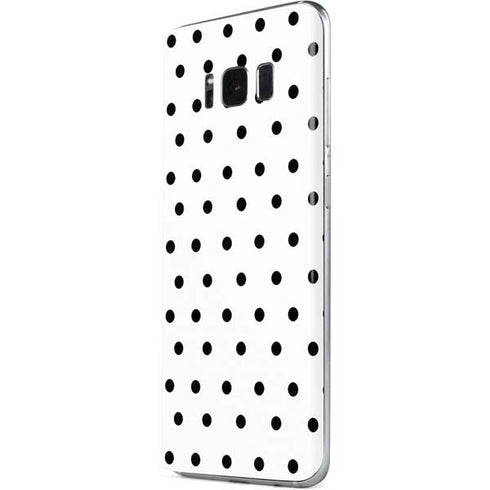 White and Black Polka Dots Galaxy S8 Skin