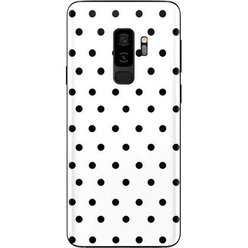 White and Black Polka Dots Galaxy S9 Plus Skin