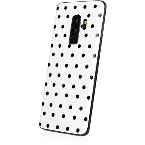 White and Black Polka Dots Galaxy S9 Plus Skin
