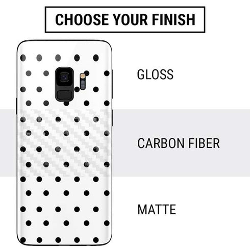 White and Black Polka Dots Galaxy S9 Skin