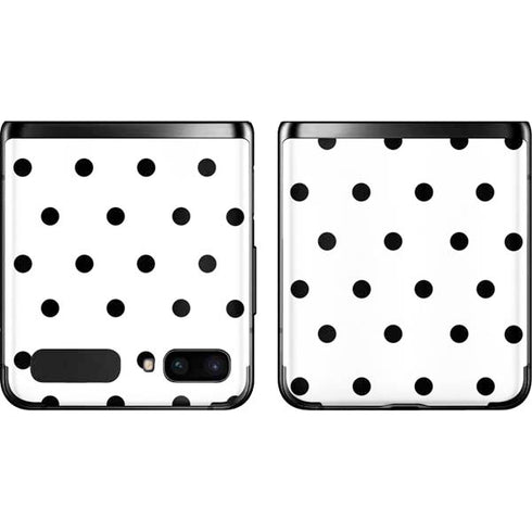 White and Black Polka Dots Galaxy Z Flip Skin