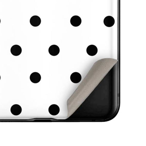 White and Black Polka Dots Galaxy Z Flip Skin