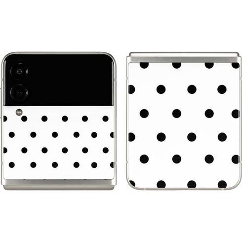 White and Black Polka Dots Galaxy Z Flip3 5G Skin