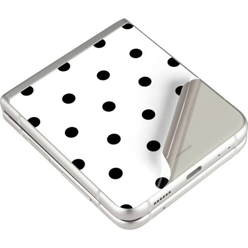 White and Black Polka Dots Galaxy Z Flip3 5G Skin