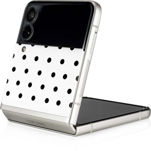 White and Black Polka Dots Galaxy Z Flip3 5G Skin