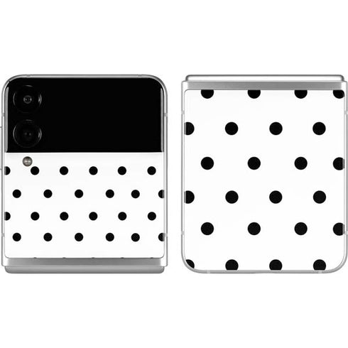 White and Black Polka Dots Galaxy Z Flip4 5G Skin