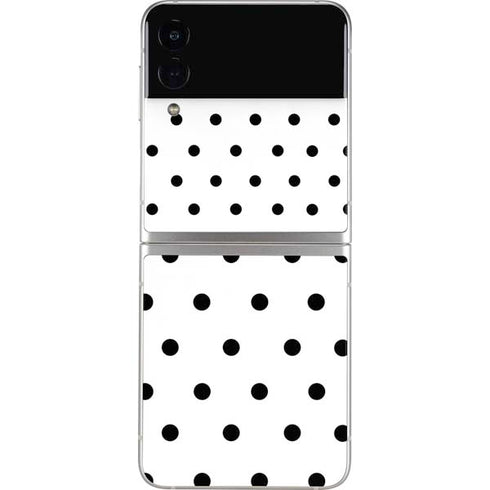 White and Black Polka Dots Galaxy Z Flip4 5G Skin