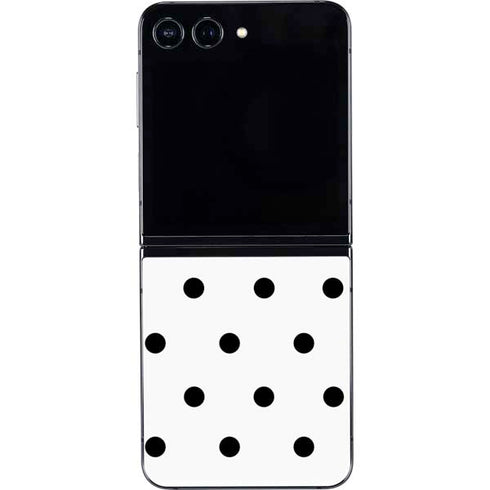 White and Black Polka Dots Galaxy Z Flip5 5G Skin