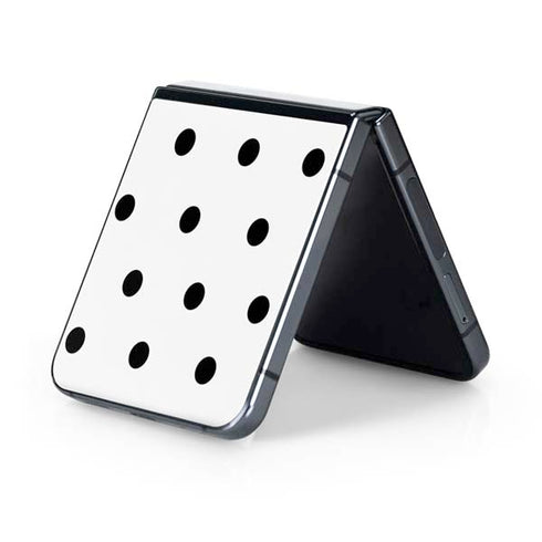 White and Black Polka Dots Galaxy Z Flip5 5G Skin