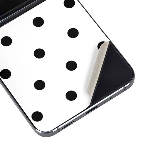 White and Black Polka Dots Galaxy Z Flip5 5G Skin