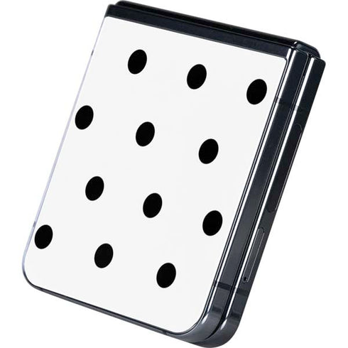 White and Black Polka Dots Galaxy Z Flip5 5G Skin
