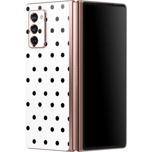 White and Black Polka Dots Galaxy Z Fold2 5G Skin