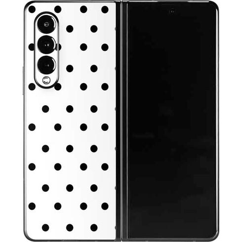 White and Black Polka Dots Galaxy Z Fold3 5G Skin