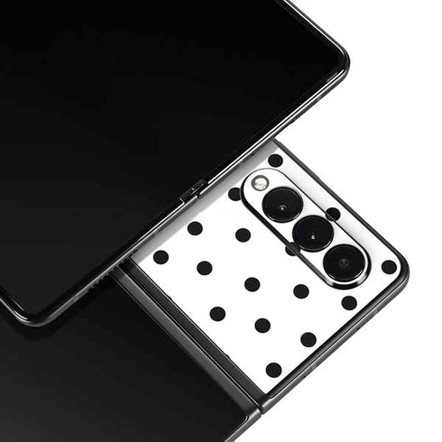 White and Black Polka Dots Galaxy Z Fold3 5G Skin