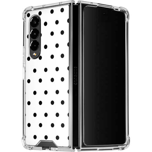 White and Black Polka Dots Galaxy Z Fold4 5G Clear Case
