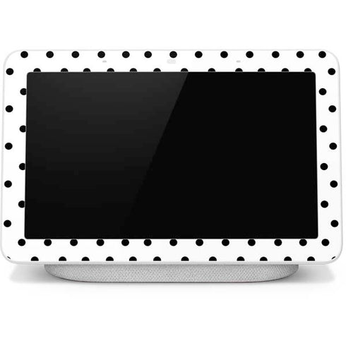 White and Black Polka Dots Google Home Hub Skin