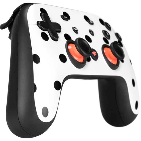 White and Black Polka Dots Google Stadia Controller Skin