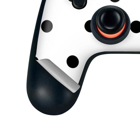 White and Black Polka Dots Google Stadia Controller Skin