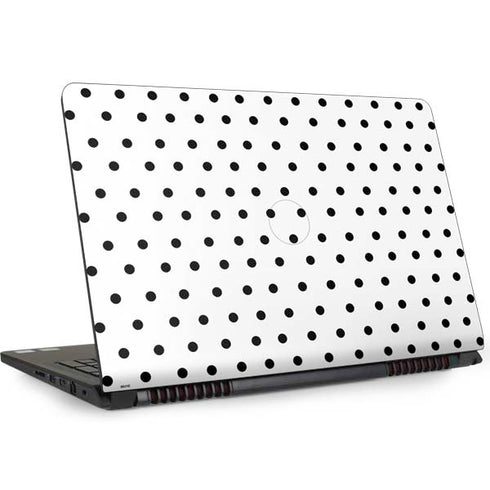 White and Black Polka Dots Dell Inspiron Skin