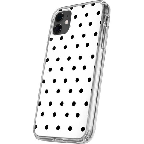 White and Black Polka Dots iPhone 11 Clear Case