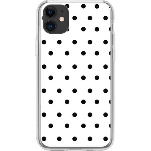 White and Black Polka Dots iPhone 11 Clear Case