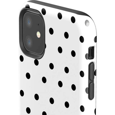 White and Black Polka Dots iPhone 11 Impact Case