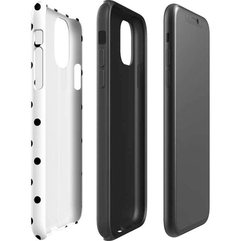 White and Black Polka Dots iPhone 11 Impact Case