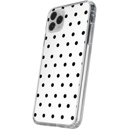 White and Black Polka Dots iPhone 11 Pro Clear Case
