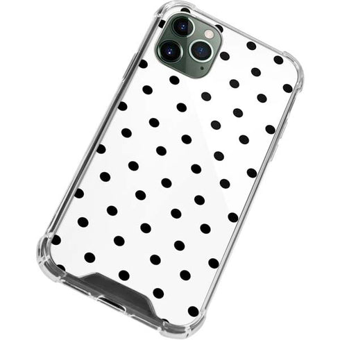White and Black Polka Dots iPhone 11 Pro Max Clear Case