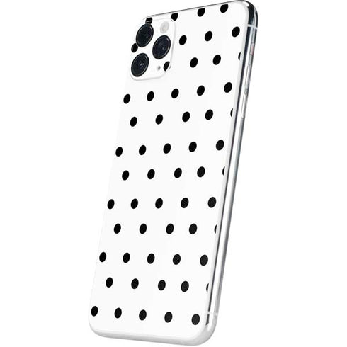 White and Black Polka Dots iPhone 11 Pro Max Skin