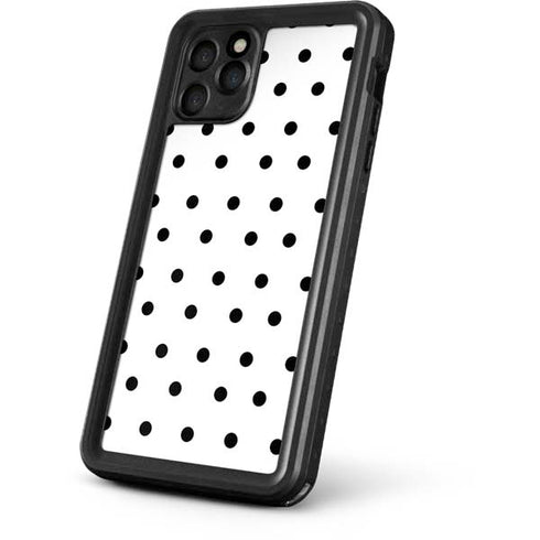 White and Black Polka Dots iPhone 11 Pro Max Waterproof Case