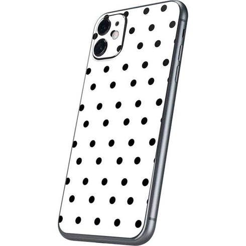 White and Black Polka Dots iPhone 11 Skin