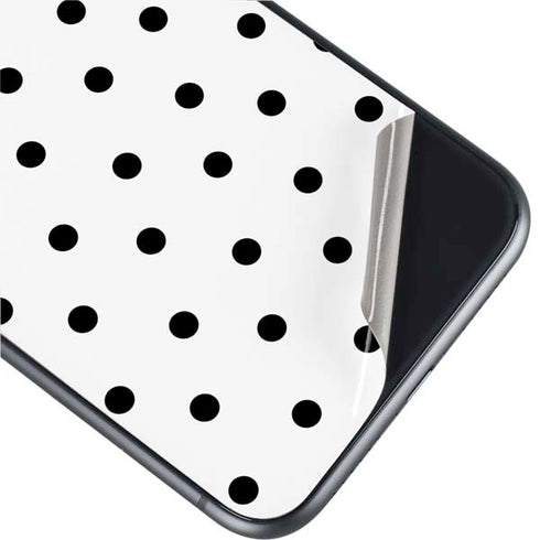 White and Black Polka Dots iPhone 11 Skin