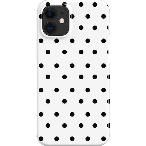 White and Black Polka Dots iPhone 12 Mini Lite Case