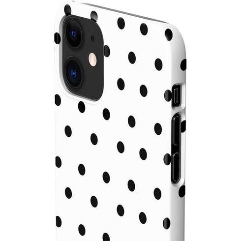 White and Black Polka Dots iPhone 12 Mini Lite Case