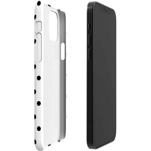White and Black Polka Dots iPhone 12 Mini Lite Case