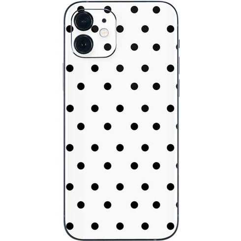 White and Black Polka Dots iPhone 12 Mini Skin