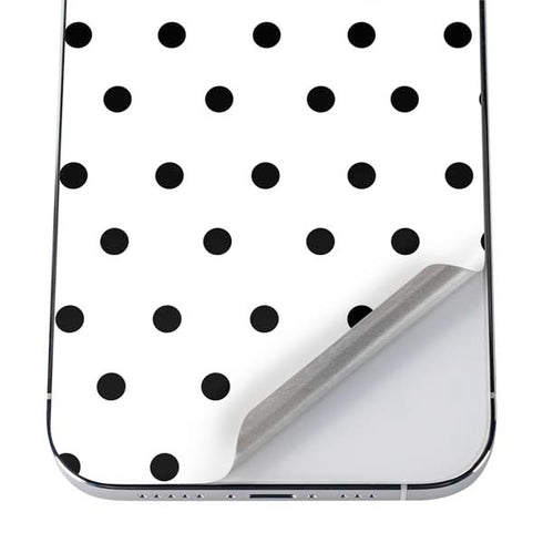 White and Black Polka Dots iPhone 12 Pro Skin