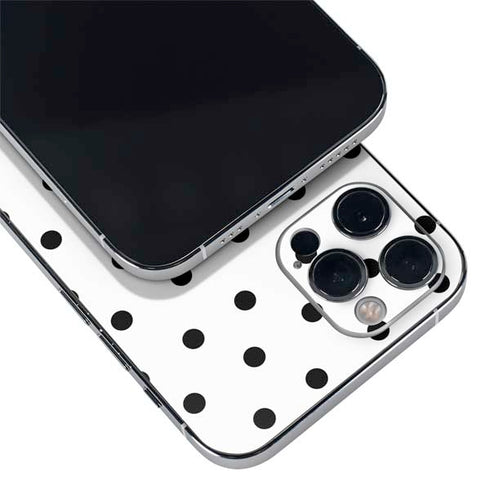 White and Black Polka Dots iPhone 12 Pro Skin