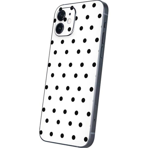 White and Black Polka Dots iPhone 12 Skin