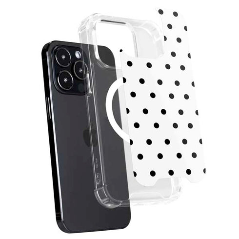 White and Black Polka Dots iPhone 13 Pro MagSafe Case